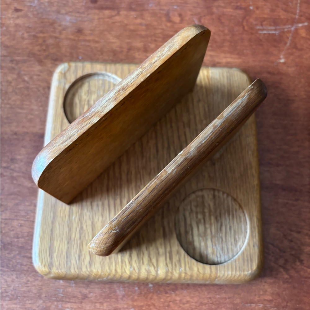 Wooden Napkin & Condiment holder, Vintage